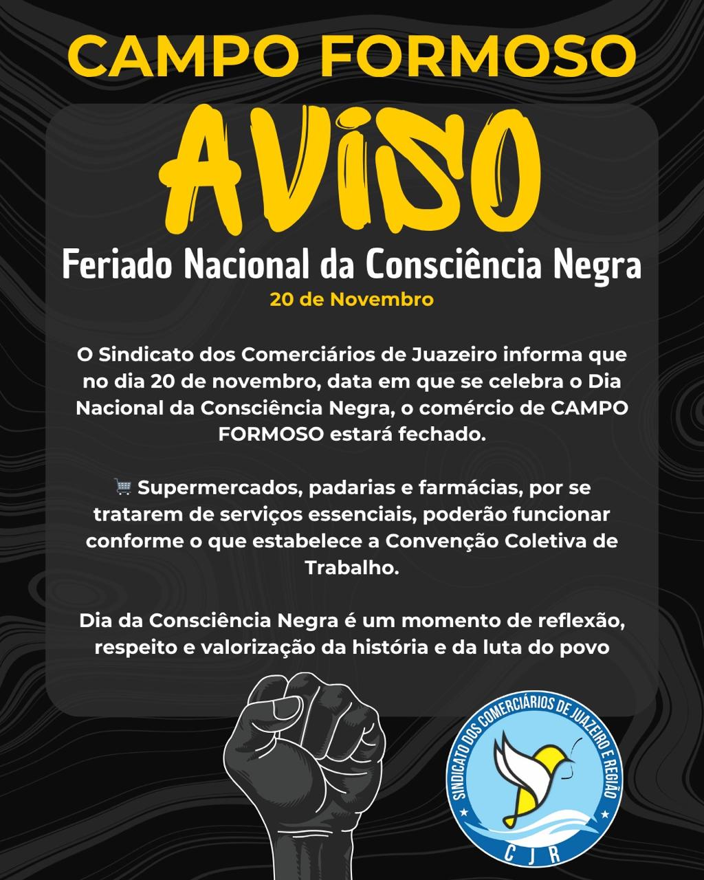 Comunicado importante (Comerciários de Campo Formoso)