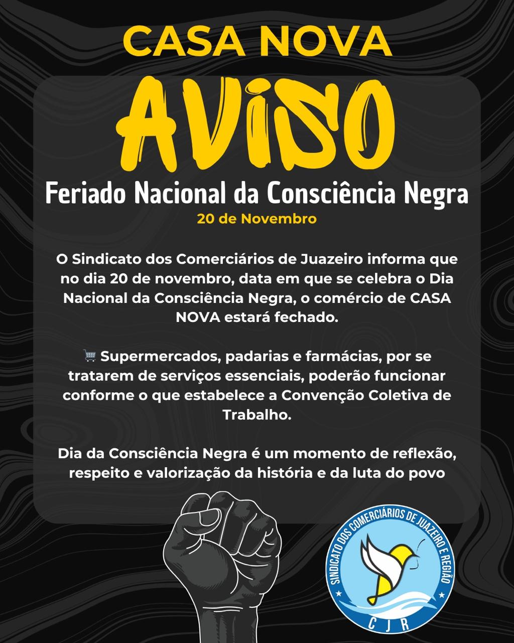 Comunicado importante (Comerciários de Casa Nova)
